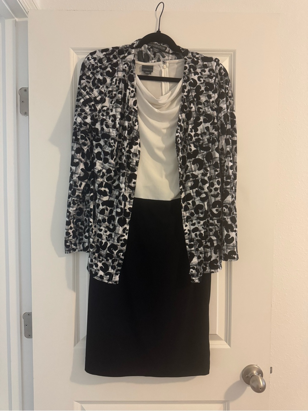 Covington Black and White Dress with Blazer